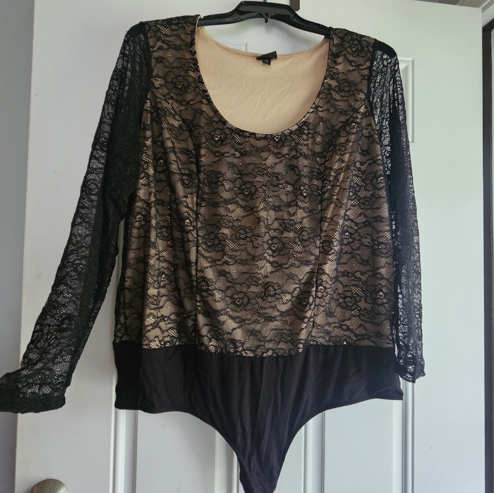 Black Lace Long Sleeve Bodysuit